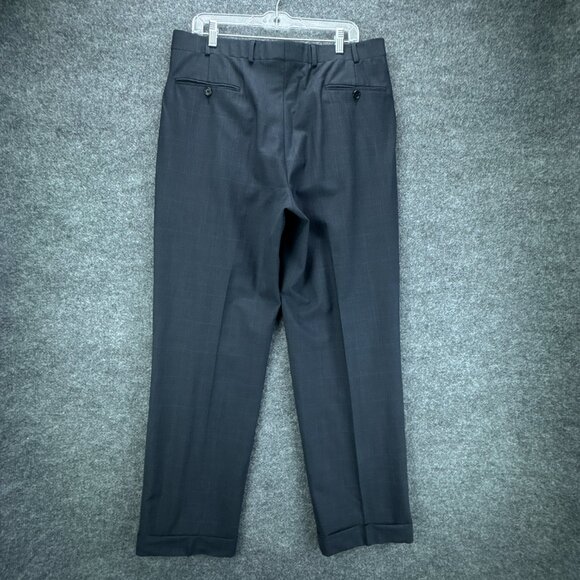 Brooks Brothers 346 Suit Mens Jacket 41L Pants 36W 2PC Blue Check Wool Blend - Picture 8 of 15